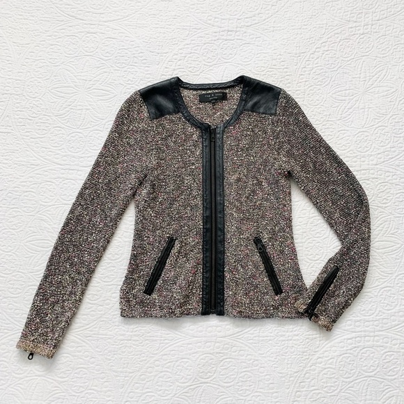 rag & bone Lory Tweed Leather Trim‎ Jacket - Picture 2 of 11